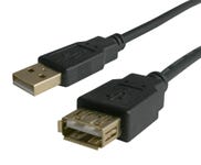 Cable EXT USB 2.0 A-A M-F Black 5M